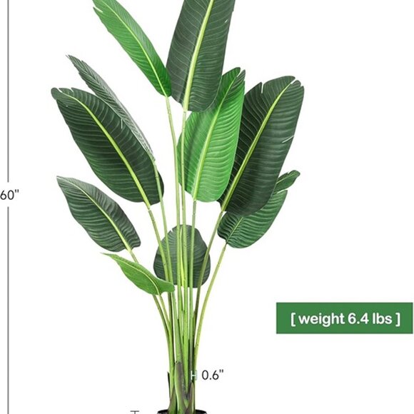 NEW 60" Artificial Tree Bird of Paradise Artificial Plant, Faux Plant for Decor - Picture 6 of 7